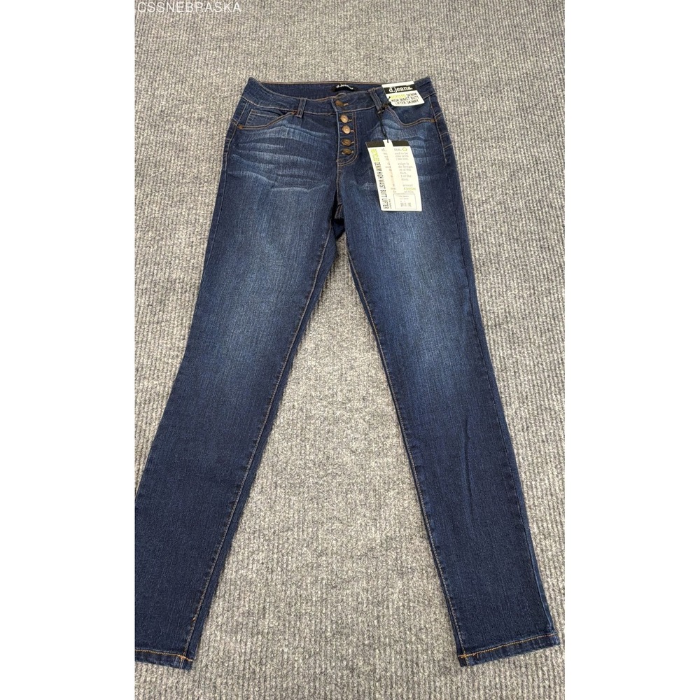 D. Jeans Blue High Waist Butt Lifter Skinny Jeans Womens REPREVE Button -Size 10